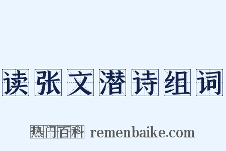 读张文潜诗组词是什么意思的图片